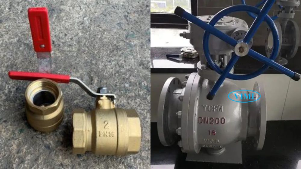 So sánh van bi tay gạt và tay quay kiểu kết nối van bi tay gạt và tay quay