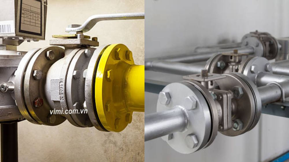 ứng dụng van bi 2 mảnh mặt bích