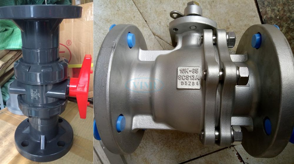 van bi 2 ngã nối bích