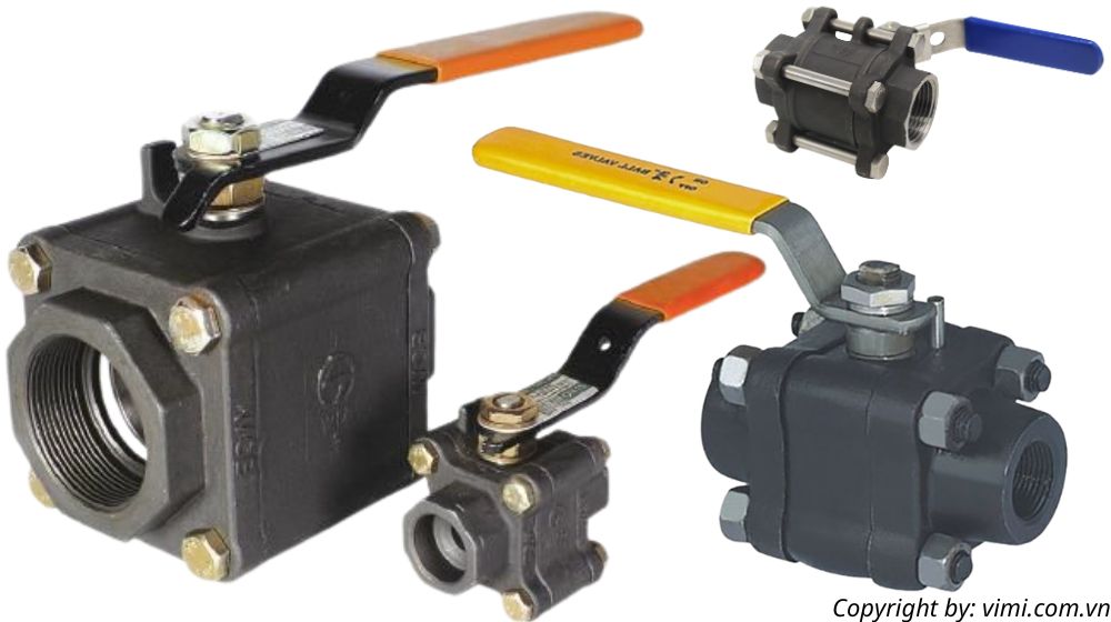 Van bi 3 mảnh nối ren van bi 3 mảnh nối ren thép