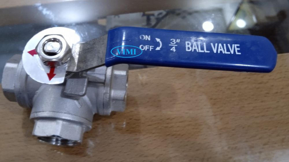 van bi 3 ngã nối ren tay gạt