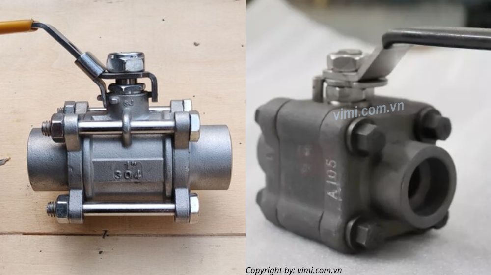 vật liệu van bi 3 mảnh nối hàn