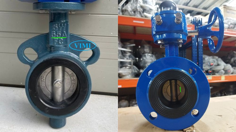 áp suất và kết nối van bướm dn65