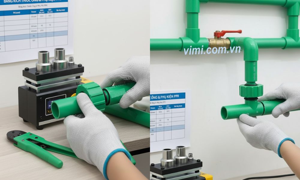 Các bước lắp đặt rắc co PPR D75 các bước lắp đặt rắc co ppr d75