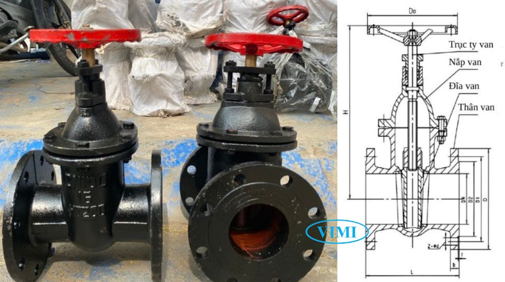 Van cổng Z45T cấu tạo của van cổng z45t