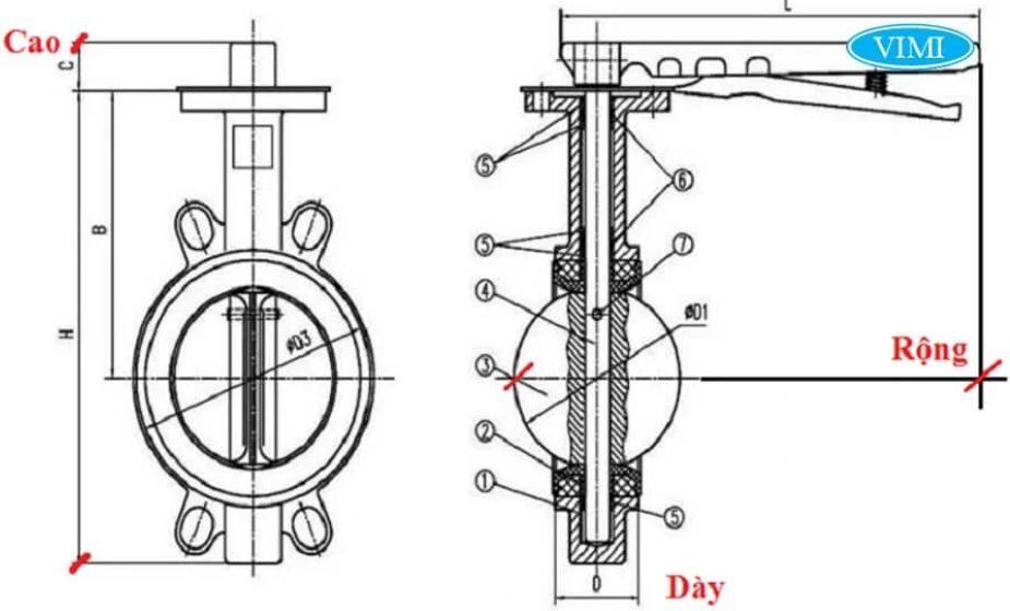 có những kích thước van bướm nào