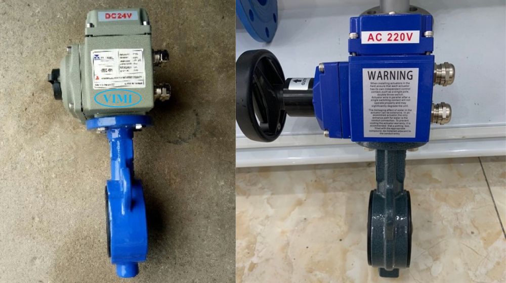 Van bướm gang điều khiển điện điện áp của van bướm gang điều khiển điện