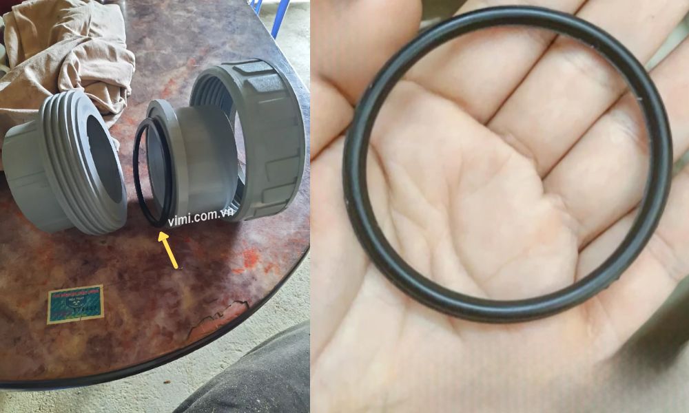 Rắc co PVC 60 - Phụ kiện nối ống linh hoạt gioăng của rắc co pvc 60 có thay thế được không