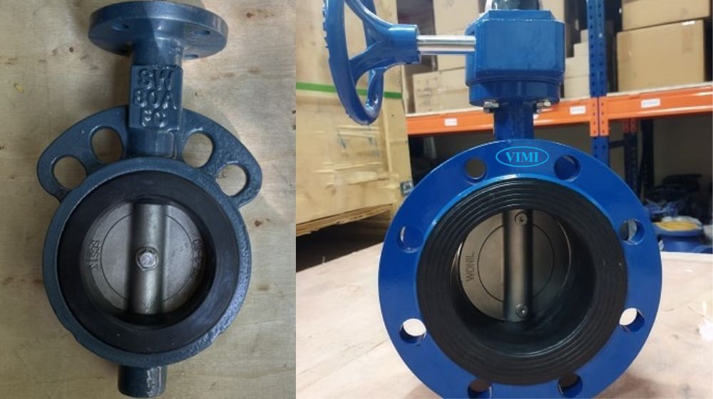 kết nối của van bướm gang tay quay dn80