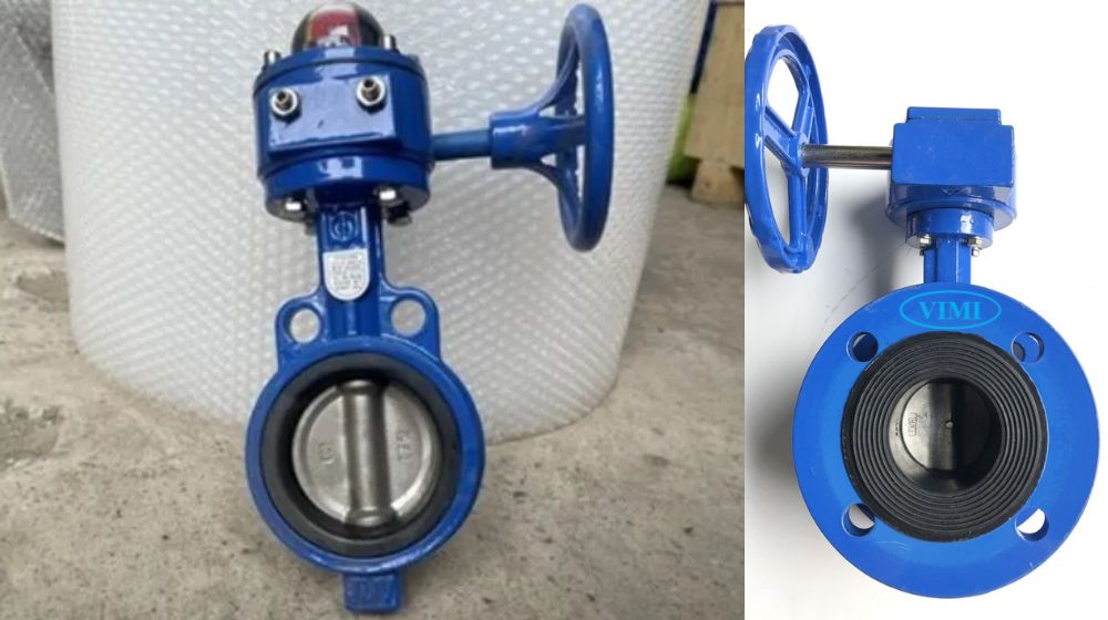 kết nối van bướm gang tay quay dn65