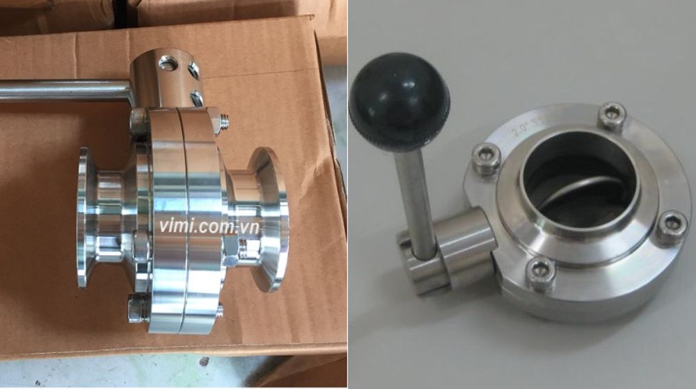 kết nối van bướm vi sinh