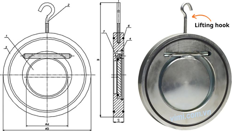 Khám phá wafer check valve là gì lifting hook trong wafer check valve