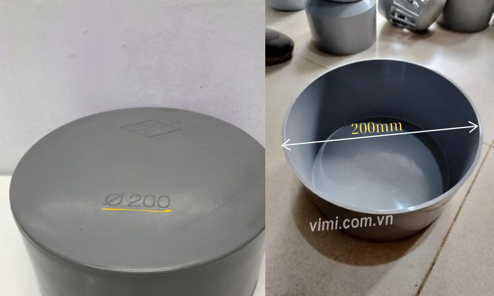 nhận biết nắp bịt ống nhựa pvc 200