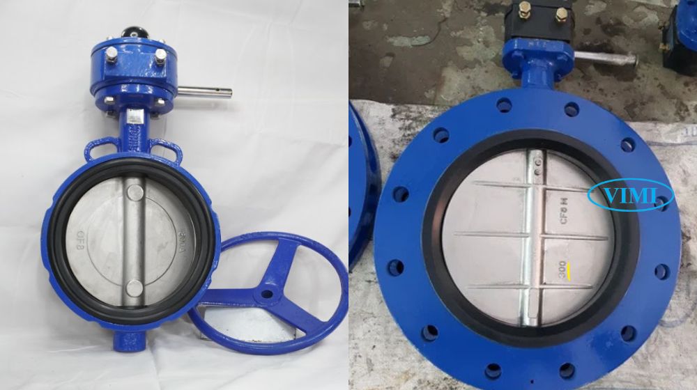 nhận biết van bướm gang tay quay dn300