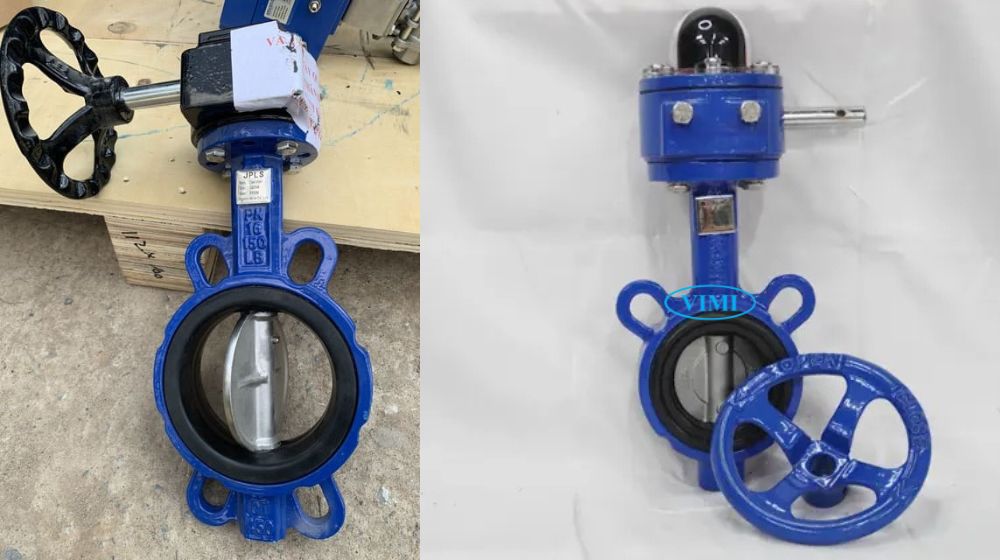 nhận biết van bướm gang tay quay dn65