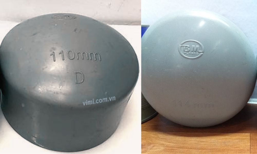 phân biệt nắp bịt ống nhựa pvc 110 và pvc 114