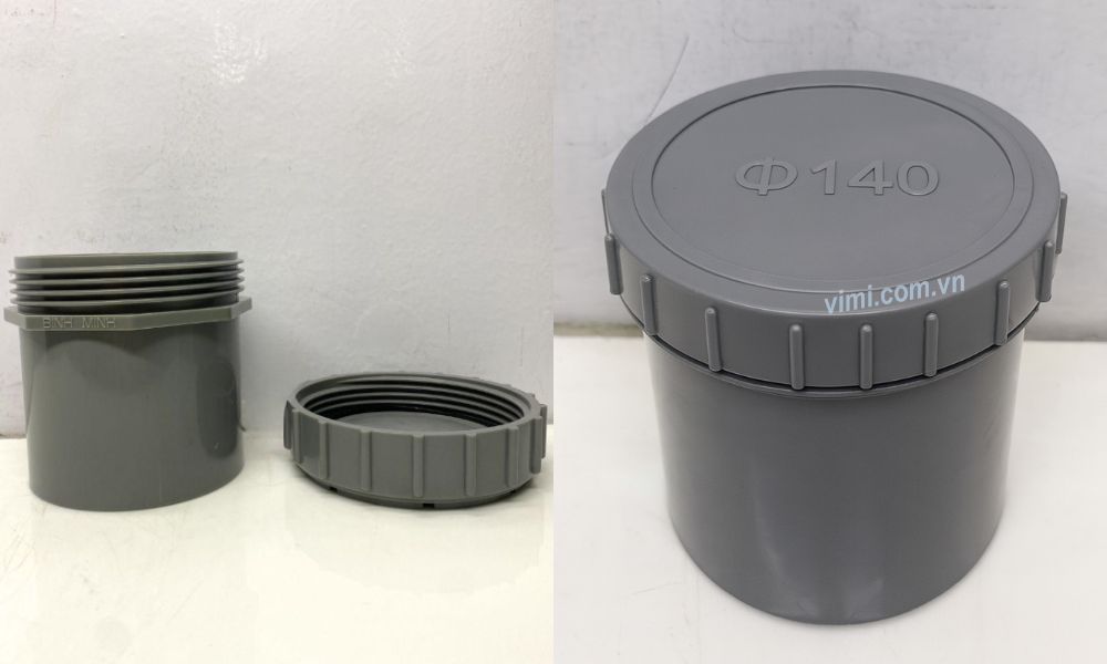 thông số kỹ thuật của bịt xả thông tắc pvc 140