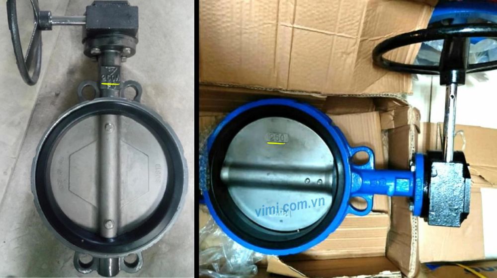 tay van bướm gang tay quay dn250 có thể tháo rời không