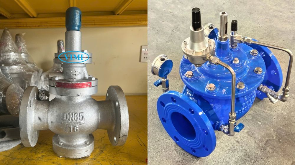 van giảm áp nước mặt bích