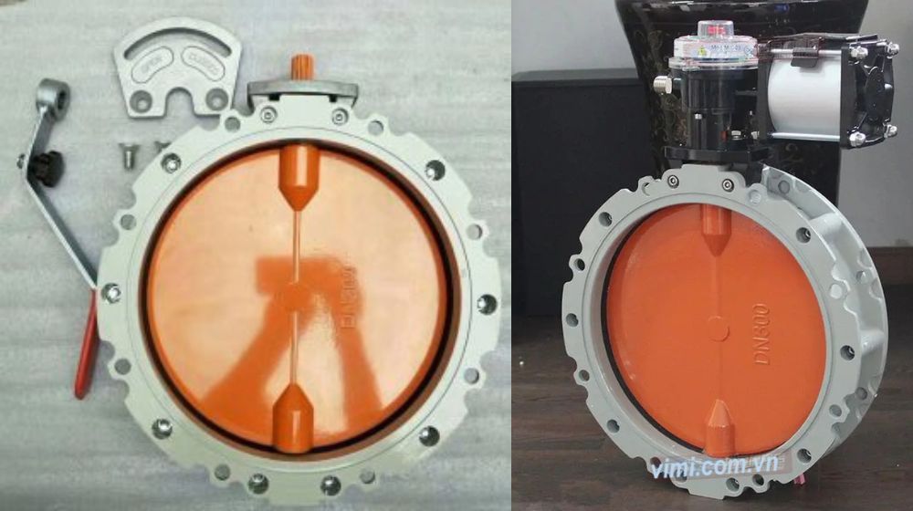 vận hành van bướm xi măng