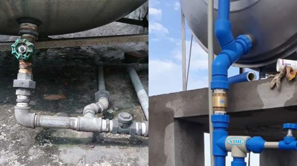 vị trí cần lắp van 1 chiều cho bồn nước