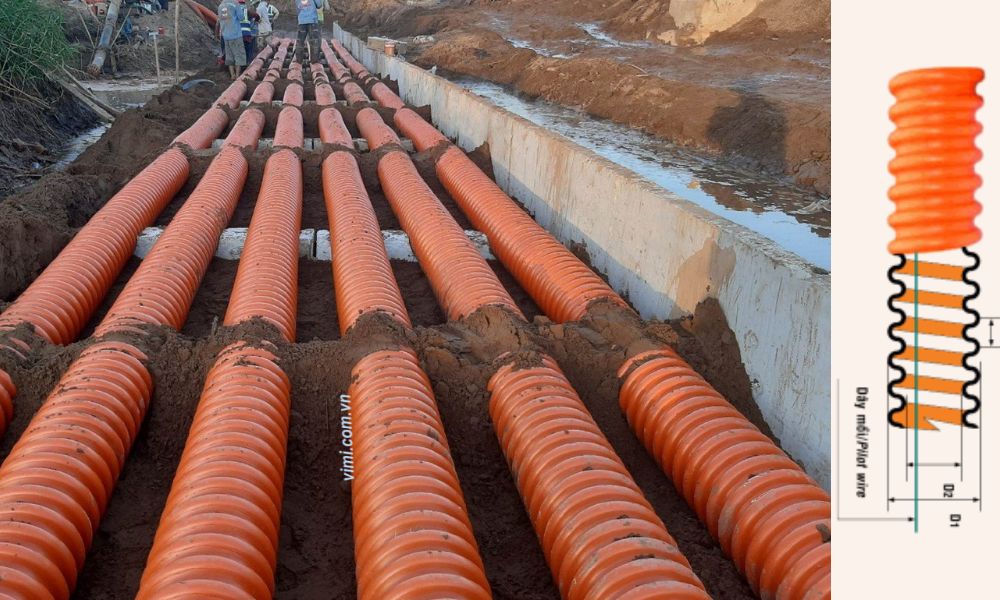 13 ưu điểm của ống ruột gà HDPE cấu tạo ống ruột gà hdpe