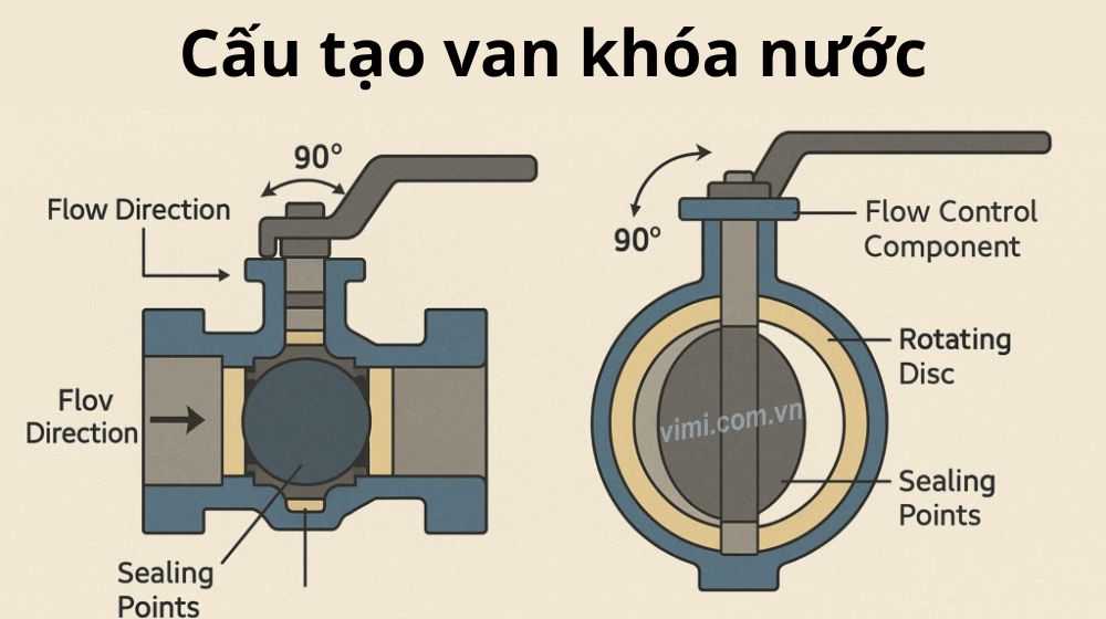 cấu tạo van khóa nước