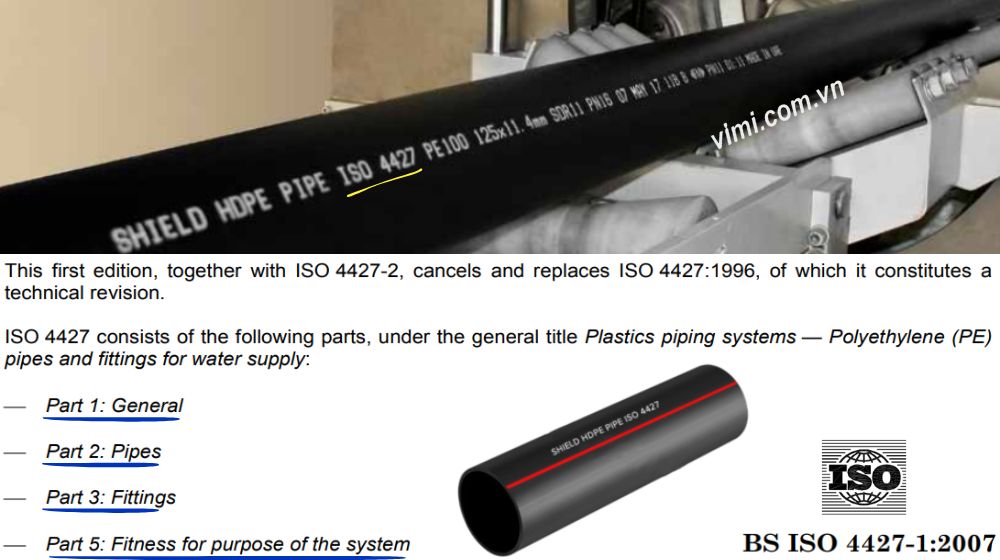 ISO 4427 - Tiêu chuẩn toàn cầu về ống nhựa HDPE cấp nước cấu trúc của tiêu chuẩn iso 4427