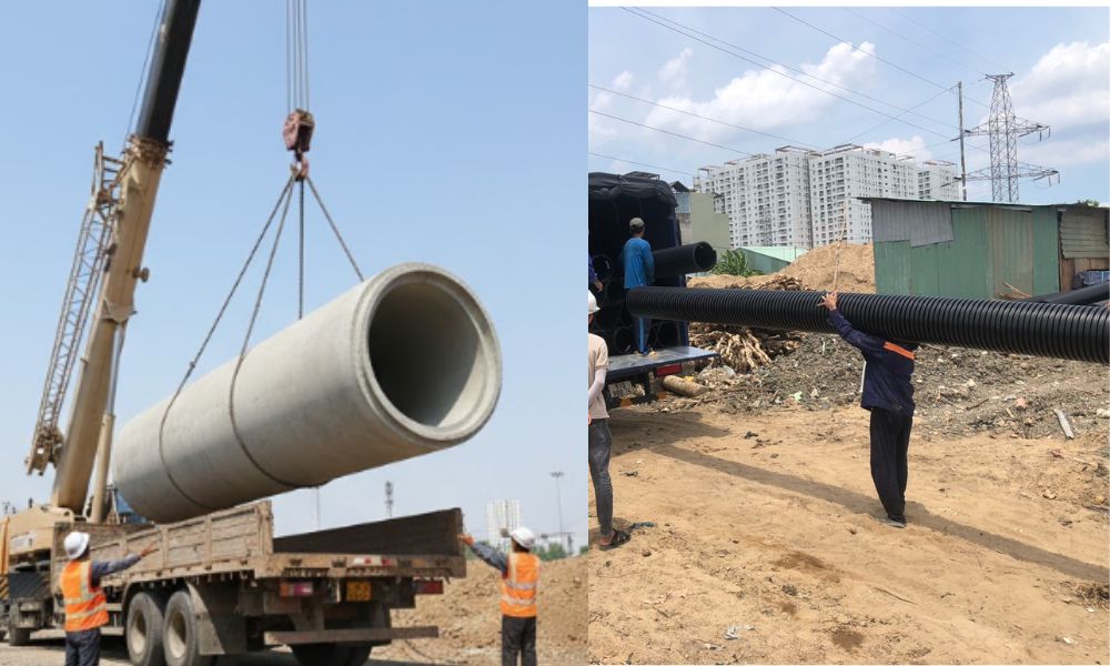 Ống HDPE 2 vách - 4 ứng dụng thực tế chi phí vật tư vận chuyển ống hdpe 2 vách