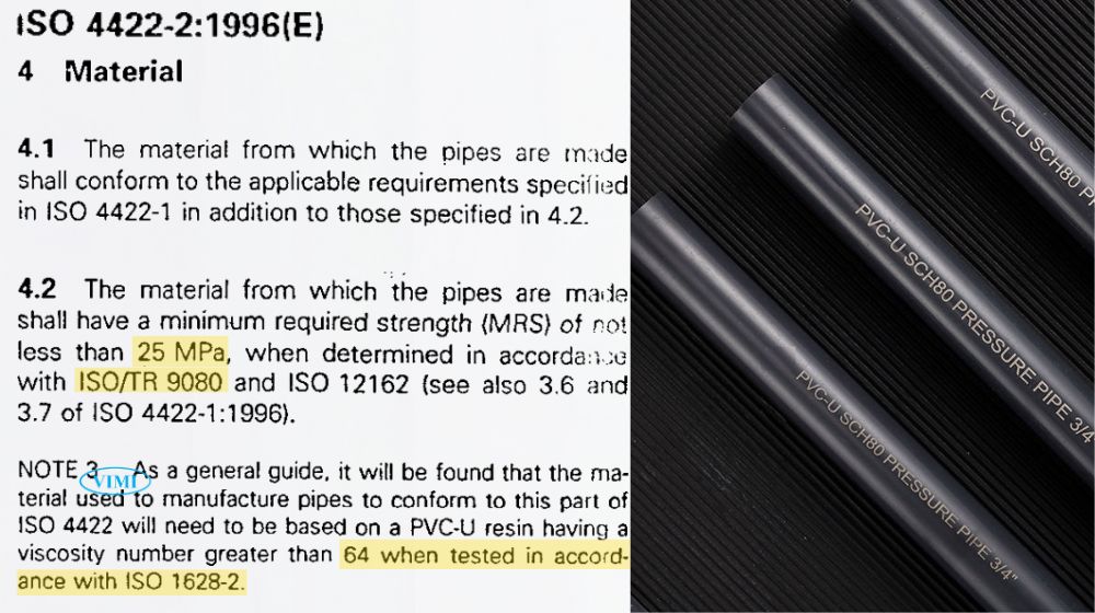 Tiêu chuẩn ISO 4422: Hệ thống ống PVC-U cho cấp nước chỉ số mrs và độ nhớt của pvc u theo iso 4422