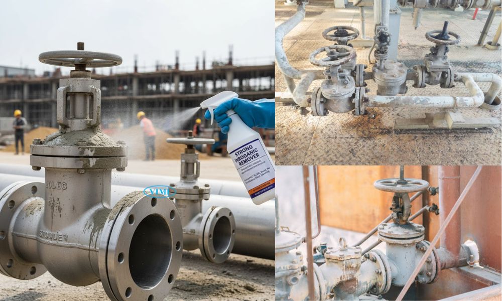 Chọn chất tẩy xi măng phù hợp với van chọn chất tẩy xi măng cho van inox