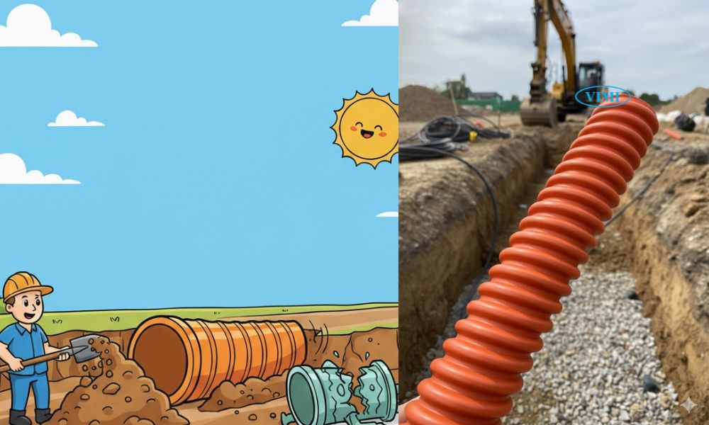 độ bền cơ học ống nhựa xoắn hdpe 195 150