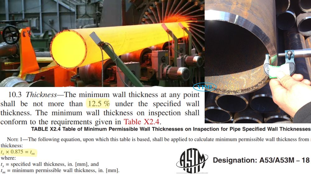 độ dày thành ống theo astm a53