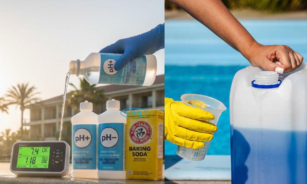 hóa chất bể bơi cần bằng nước 1