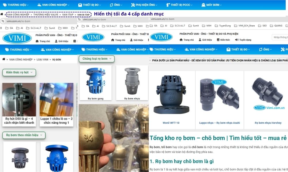 hướng dẫn sử dụng website vimi - danh mục