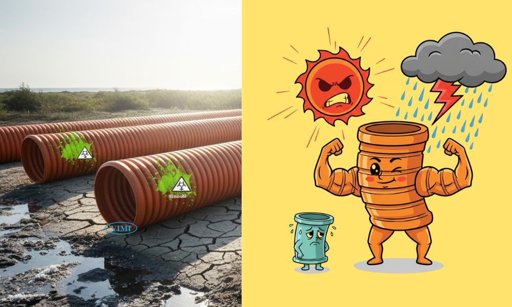 kháng hóa chất tia uv ống nhựa xoắn hdpe 195 150