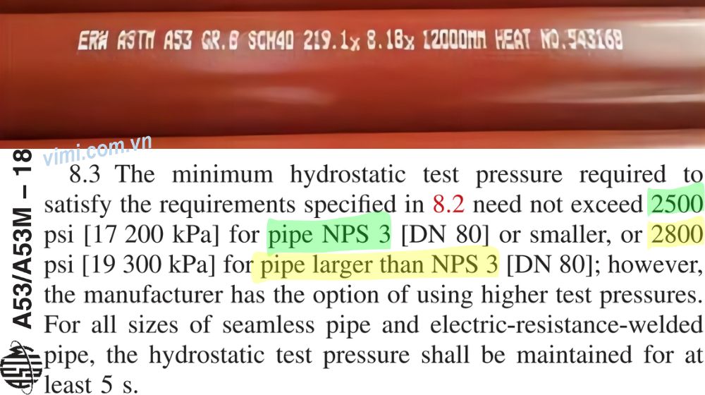 kiểm tra thủy lực ống thép theo astm a53