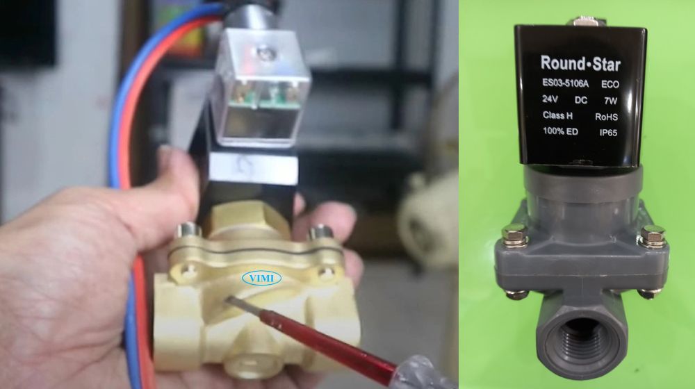 nhận biết van điện từ 24v phi 21