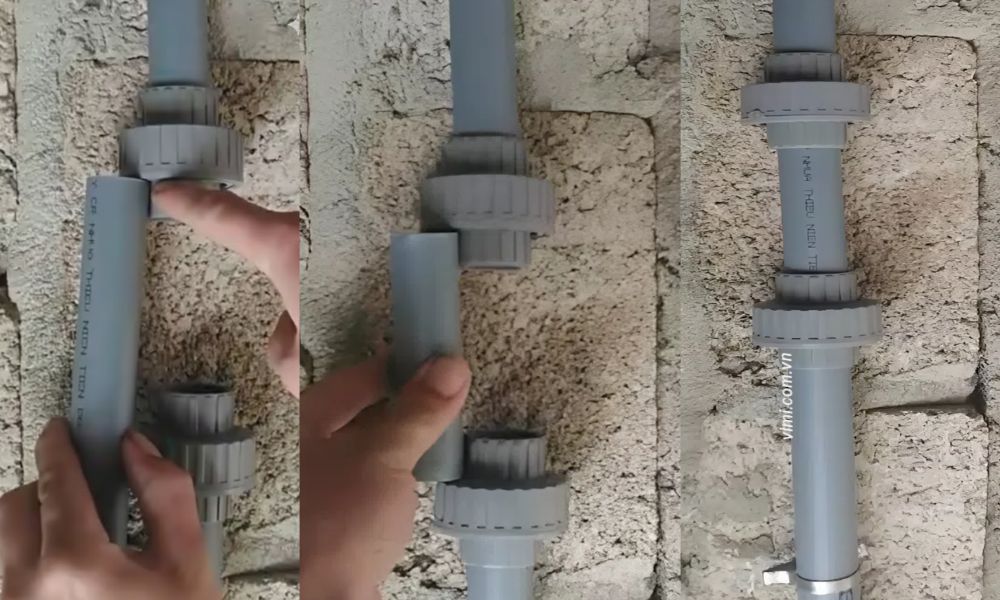 Rắc co 60 - 3 vị trí lắp đặt thường gặp nối ống trong không gian hẹp bằng rắc co 60