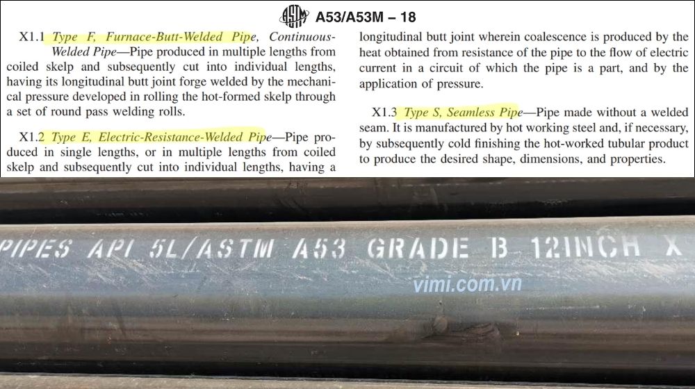 ống thép kiểu hàn theo astm a53