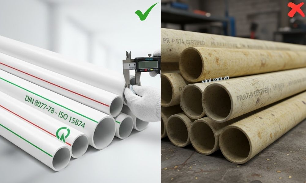 Ống nhiệt nóng lạnh - 8 tiêu chuẩn sản xuất phân biệt ống ppr chính hãng và ống kém chất lượng ống nhiệt nóng lạnh