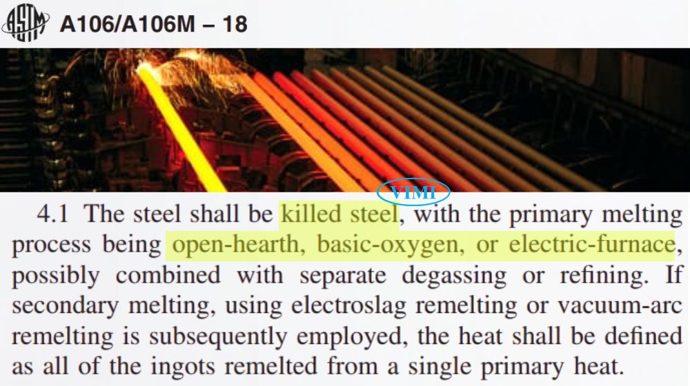 phương pháp sản xuất thép theo astm a106