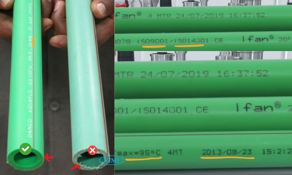 so sánh ống ppr 50 chất lượng cao vs chất lượng thấp