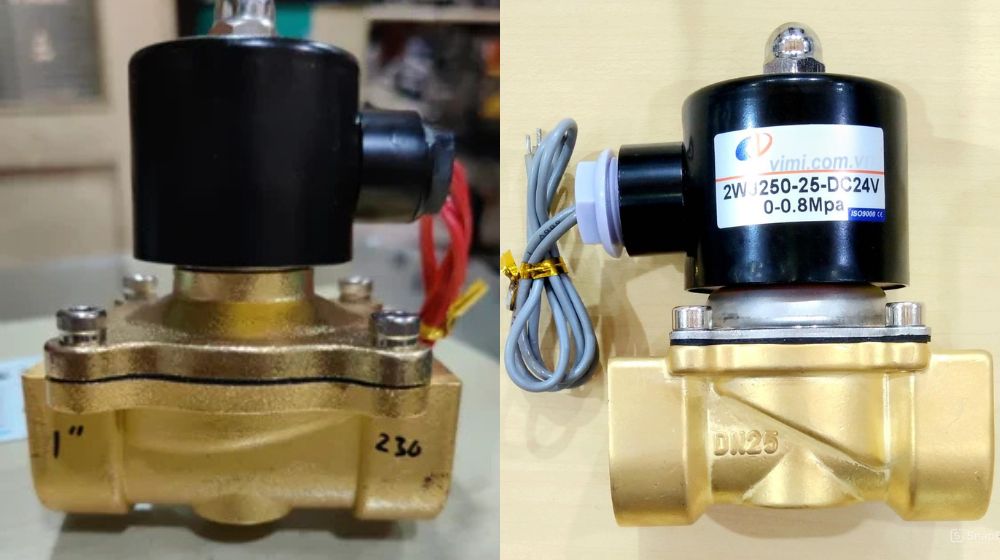 Van điện từ phi 34 - DN25 - 1 inch trạng thái ban đâu của van điện từ phi 34