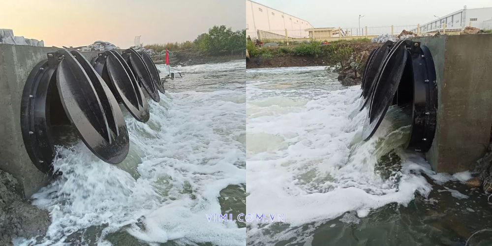 ứng dụng của van 1 chiều cửa lật hdpe