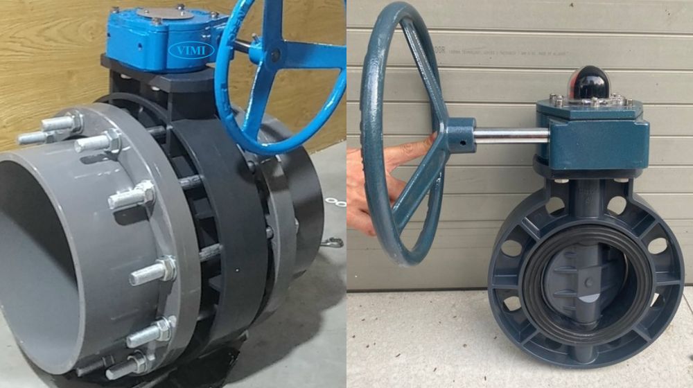 van bướm hóa chất tay quay