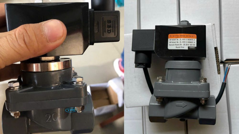 van điện từ 24v phi 27 thân nhựa