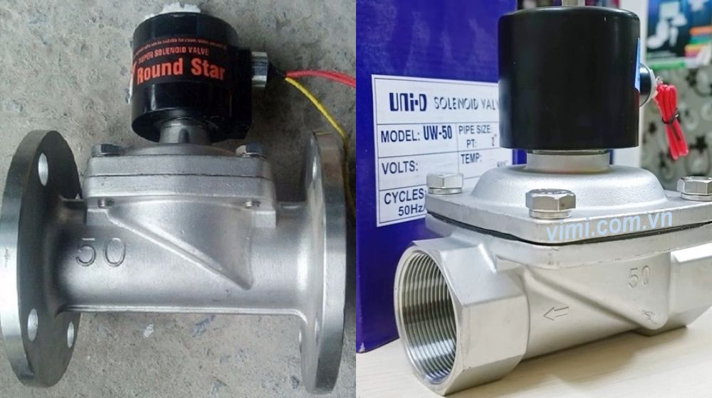 Van điện từ phi 60 - DN50 - 2 inch van điện từ phi 60 có loại nối bích không
