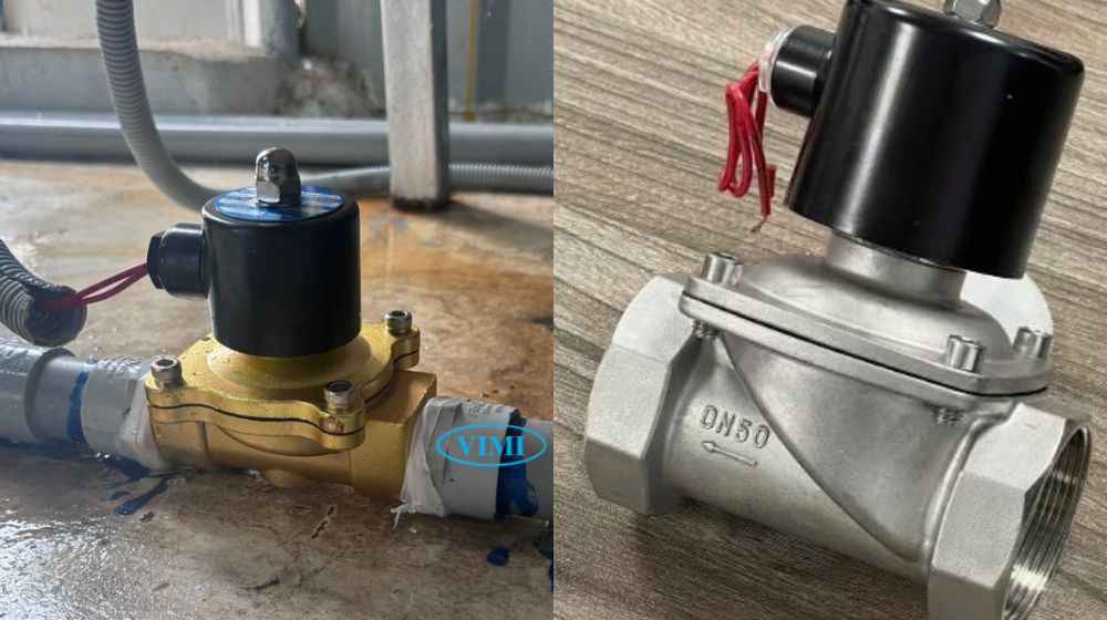 Van điện từ phi 60 - DN50 - 2 inch van điện từ phi 60 lắp với ống nhựa được không