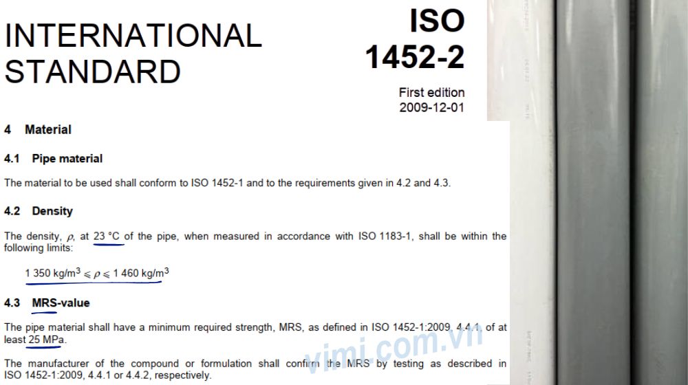 vật liệu ống pvc u theo iso 1452